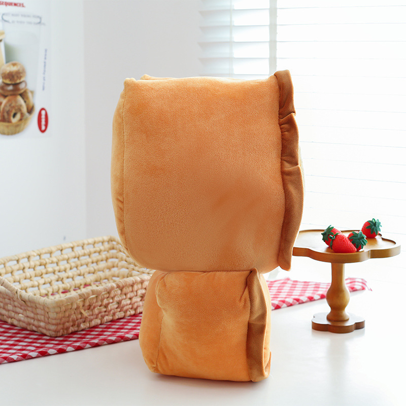Side view of the Biscuit Cat Plush Pillow showcasing its plush shape, soft plush fabric, and cushion-like design for comfortable hugging, lounging, and everyday use