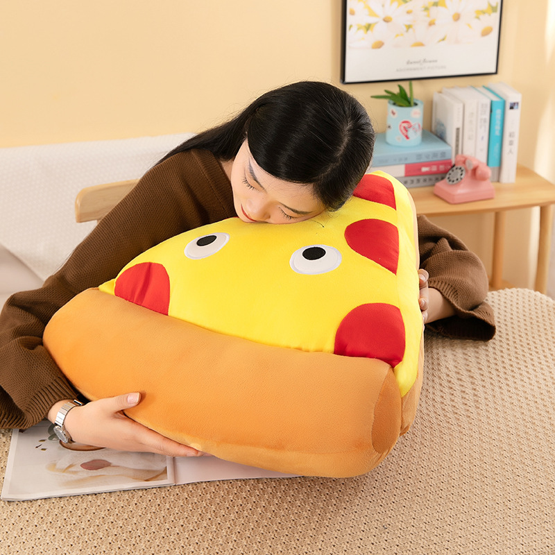 Pizza Plush Toy used as a soft cushion for hugging and relaxing, featuring a cheerful food-inspired design for cozy spaces