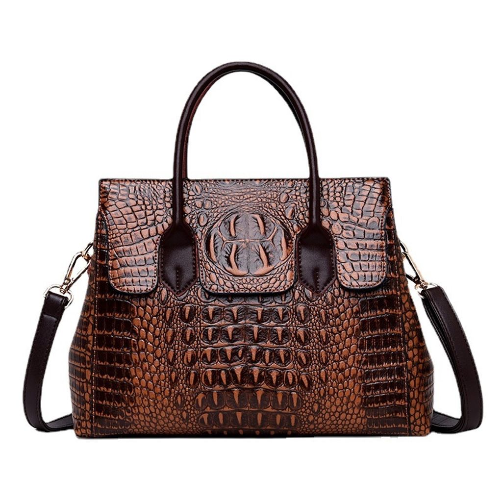 Crocodile Pattern Top-handle Bag