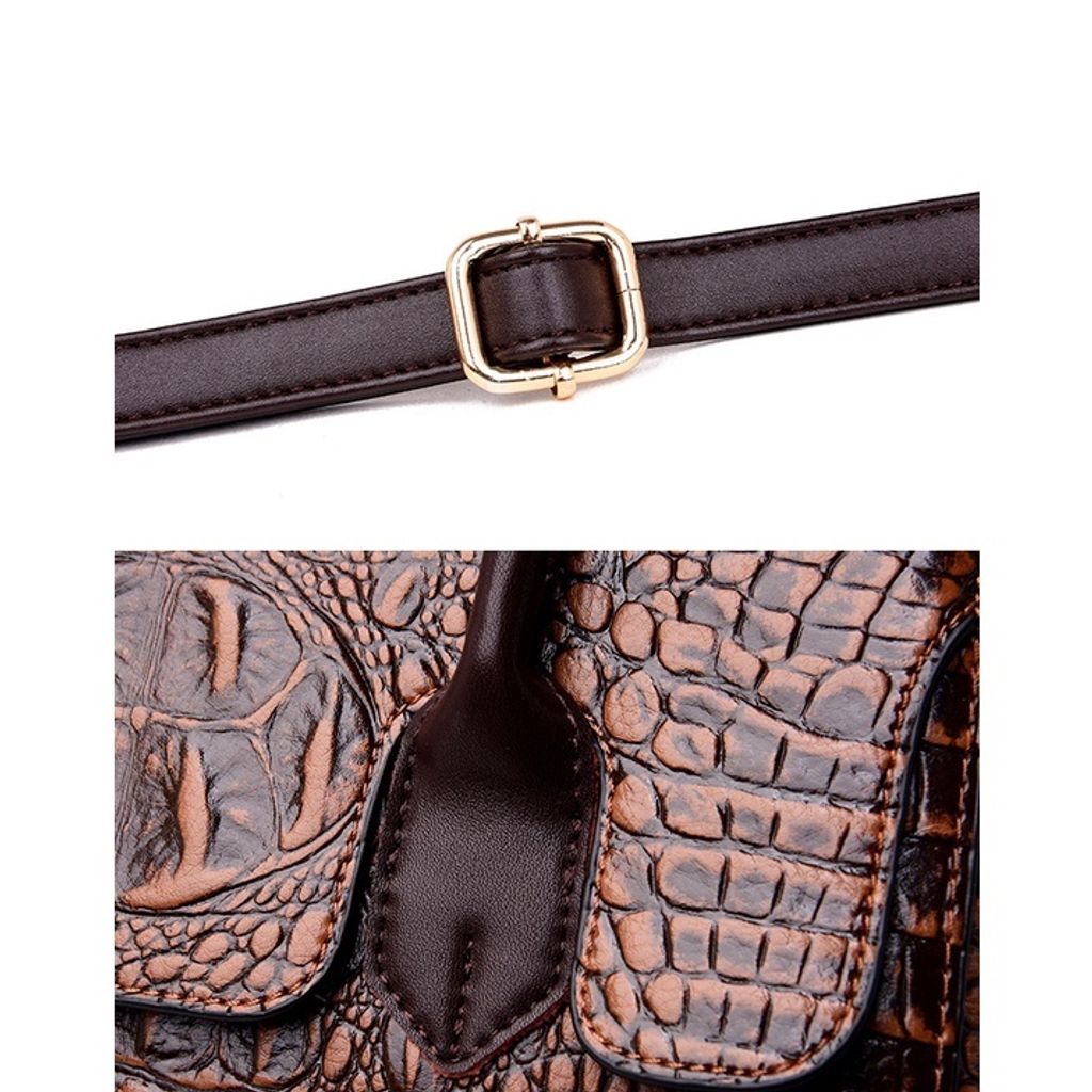 Crocodile Pattern Top-handle Bag