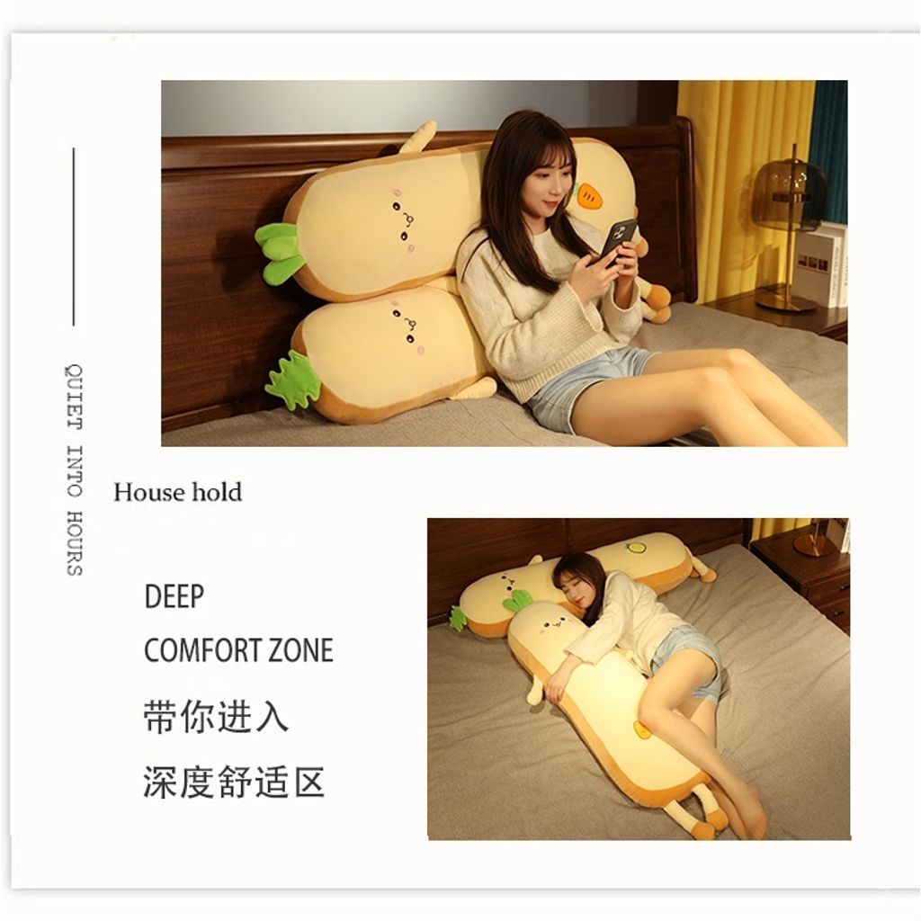 Cute Bread Long Pillow