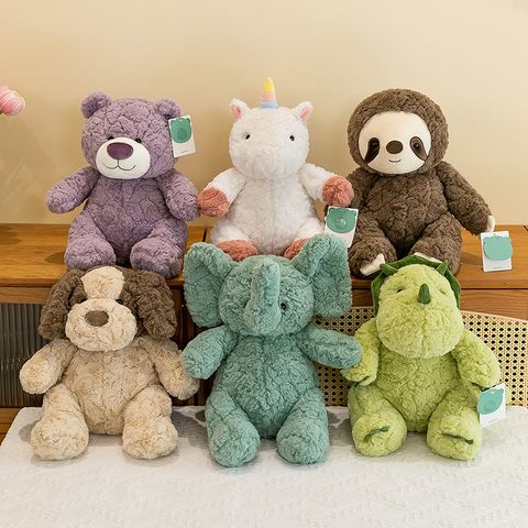 Brown Dog, Elephant, Dinosaur, Purple Bear, Unicorn, Sloth