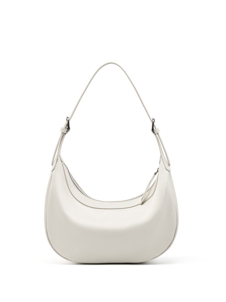 Luna Leather Hobo Bag in White