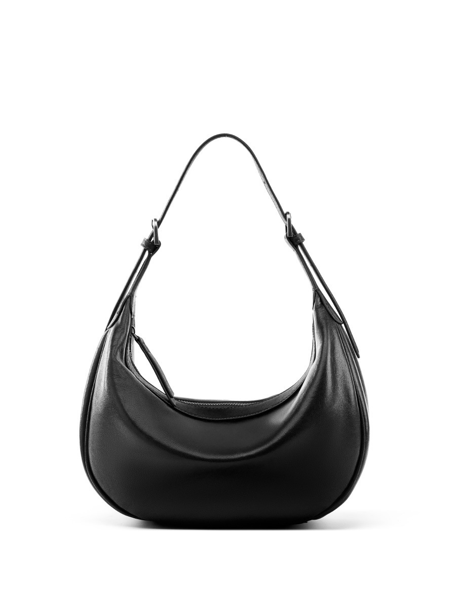 Luna Leather Hobo Bag in Black
