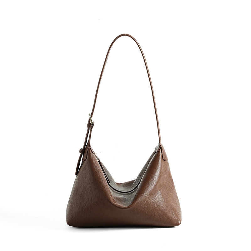 Classic Leather Hobo Bag in Baroque Brown – Front View