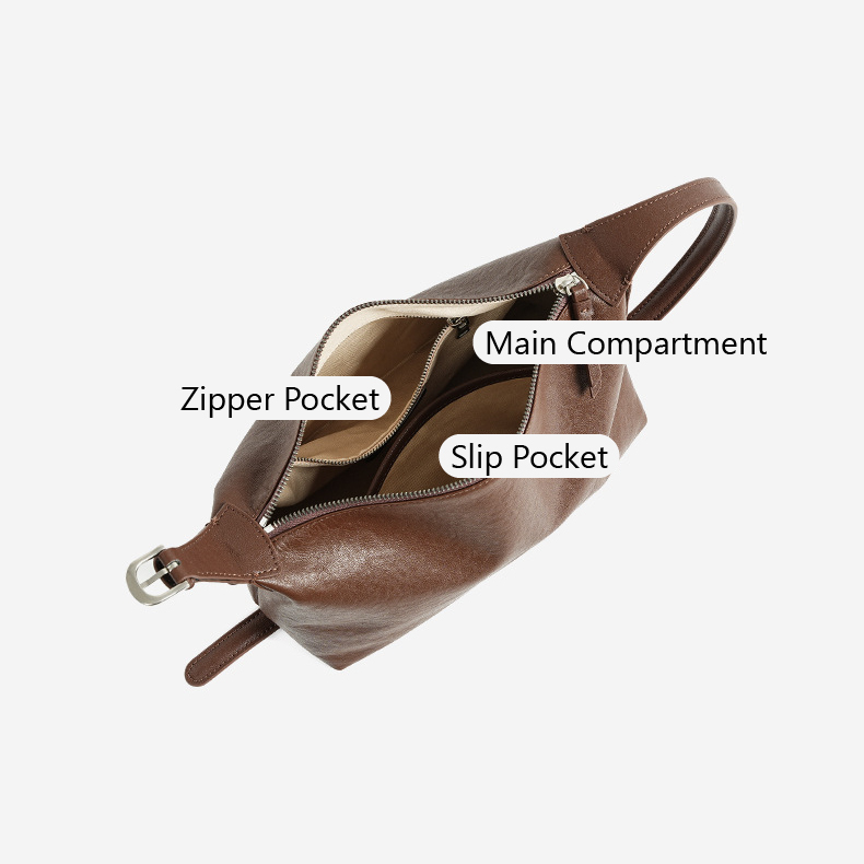 Classic Leather Hobo Bag in Baroque Brown – Compartment Layout