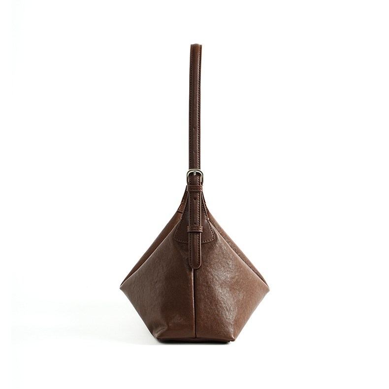 Classic Leather Hobo Bag in Baroque Brown – Side View
