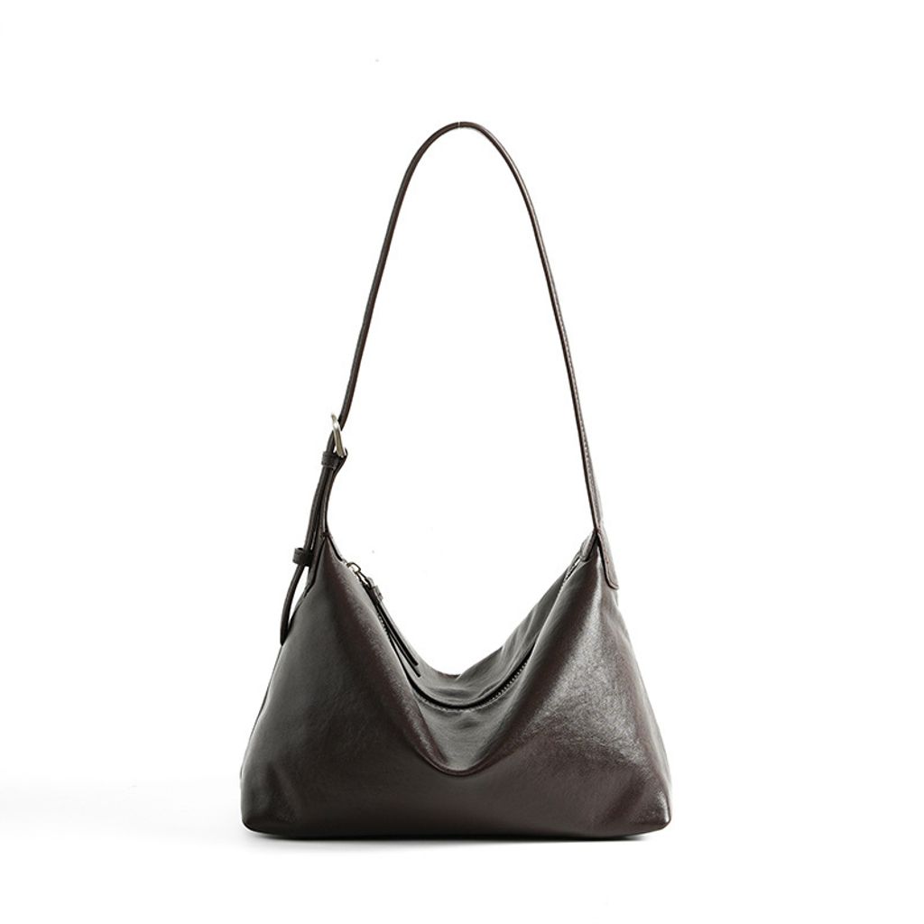 Classic Genuine Leather Hobo Bag – Chocolate