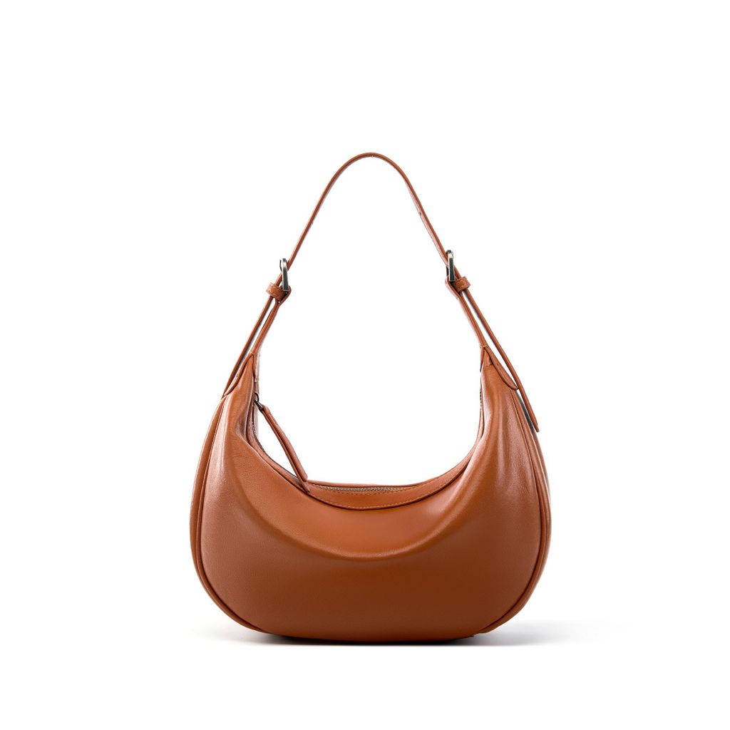 Luna Genuine Leather Hobo Bag – Caramel