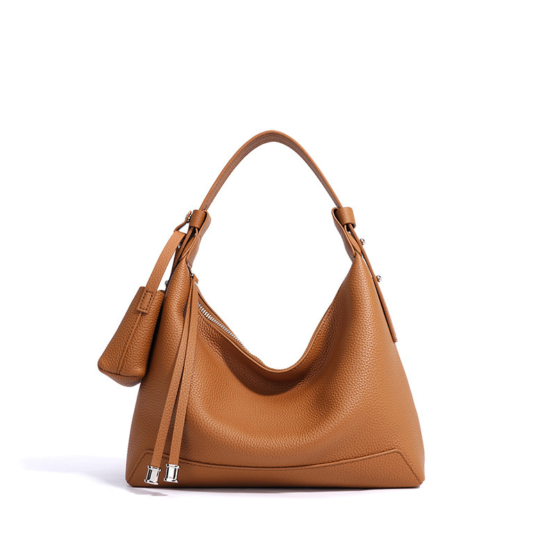 Chic Luxury Leather Hobo Bag – Front View