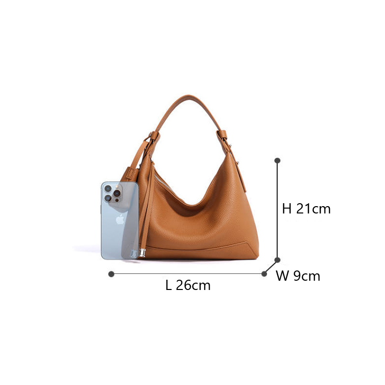 Chic Luxury Leather Hobo Bag –  Size Reference