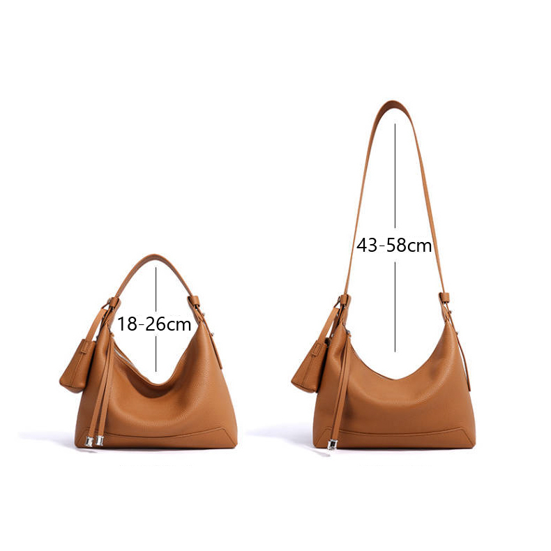 Chic Luxury Leather Hobo Bag –  Adjustable Strap Length Reference
