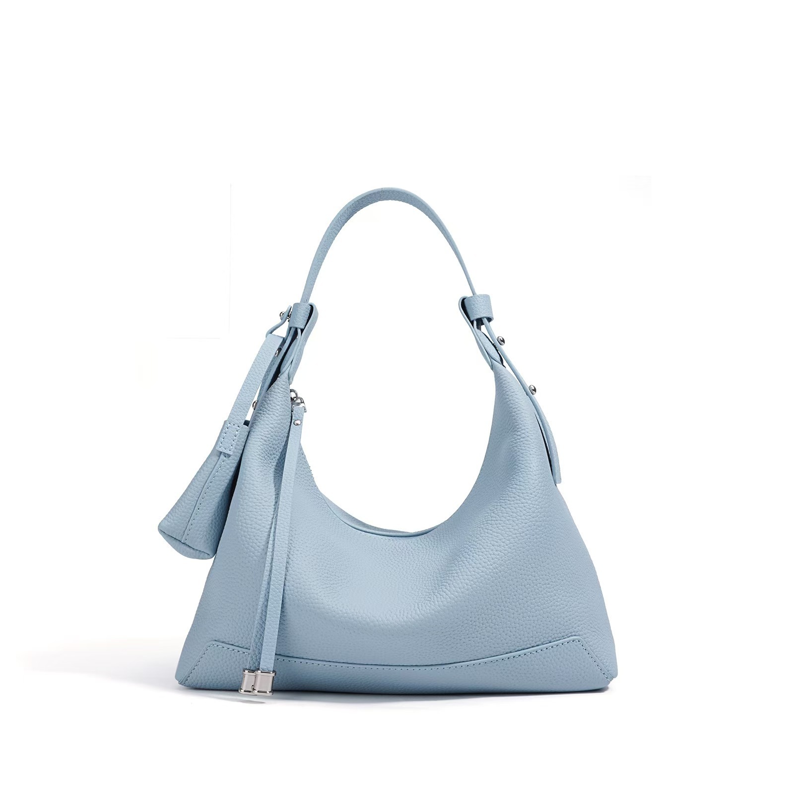 Chic Luxury Leather Hobo Bag – Alice Blue