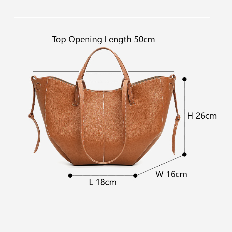 Urban Commuter Leather Tote Bag – Size Reference
