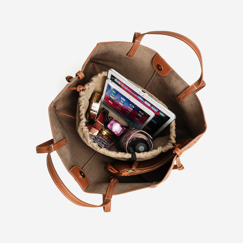 Urban Commuter Leather Tote Bag – Interior View