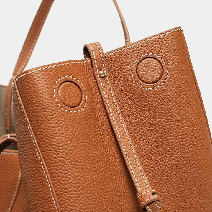 Urban Commuter Leather Tote Bag – Stitching Detail
