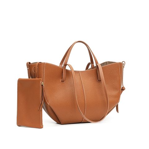 Urban Commuter Genuine Leather Tote Bag – Brown