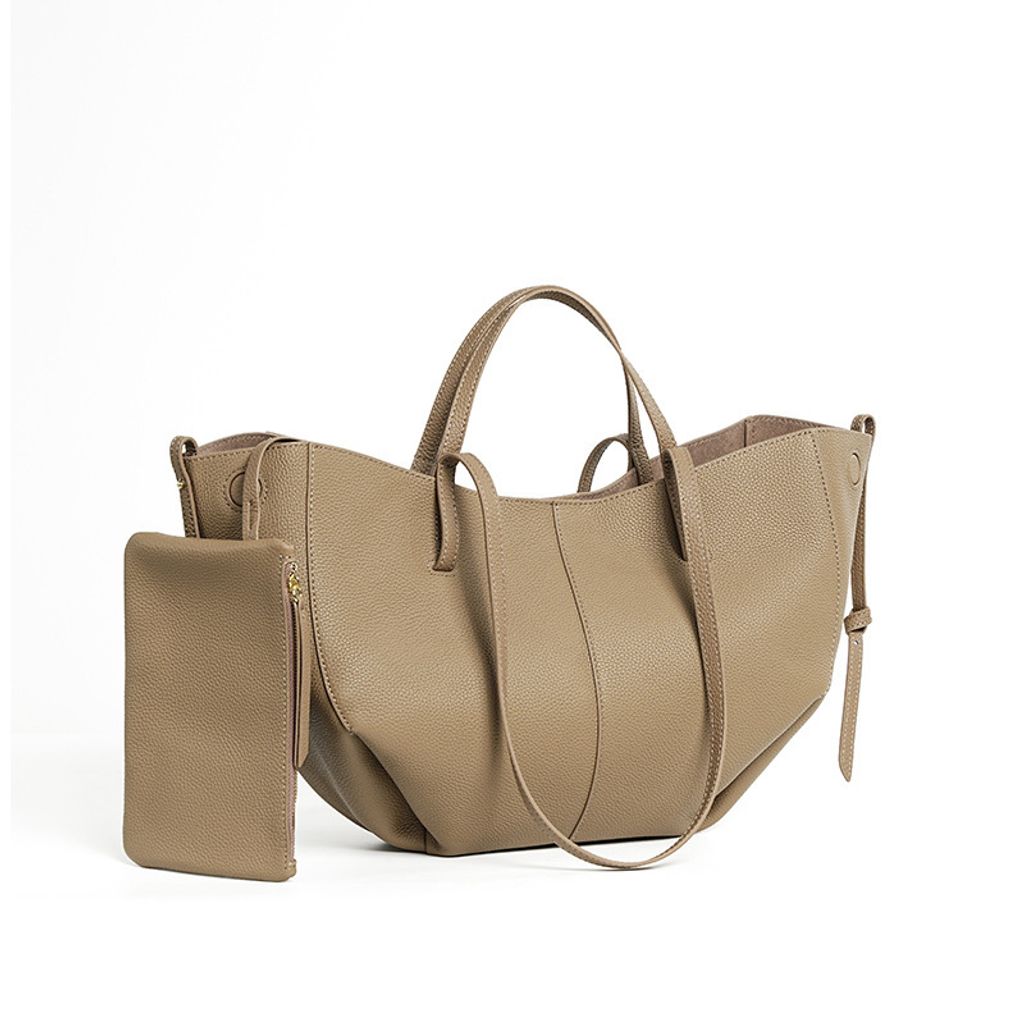 Urban Commuter Genuine Leather Tote Bag – Khaki