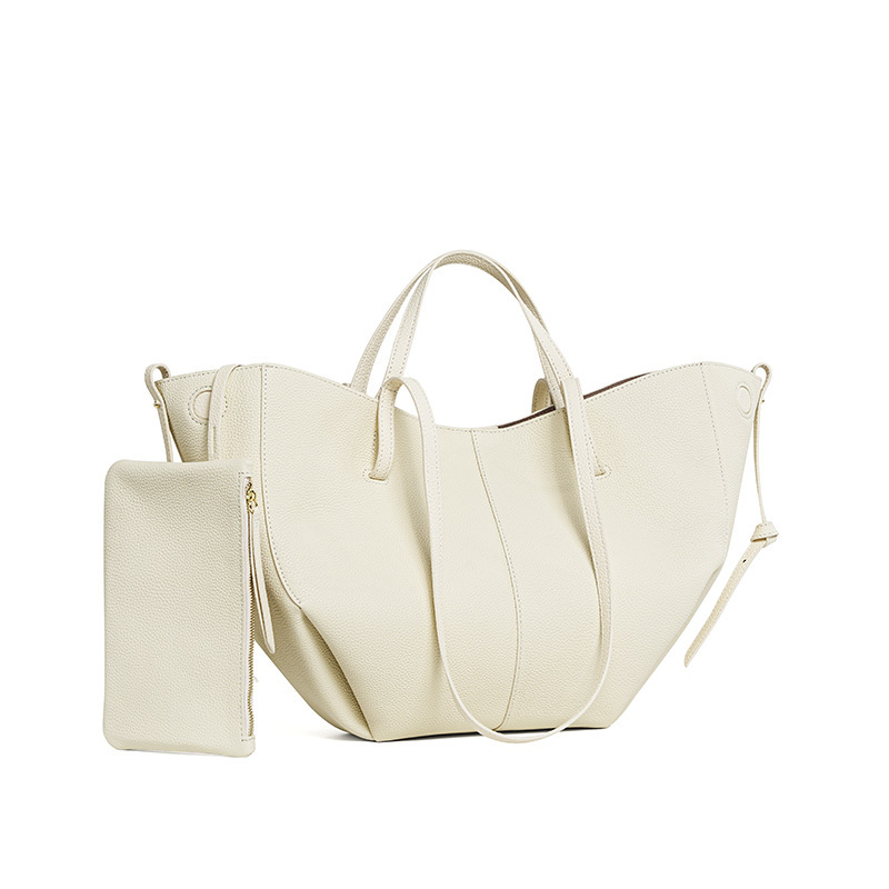 Urban Commuter Leather Tote Bag – White