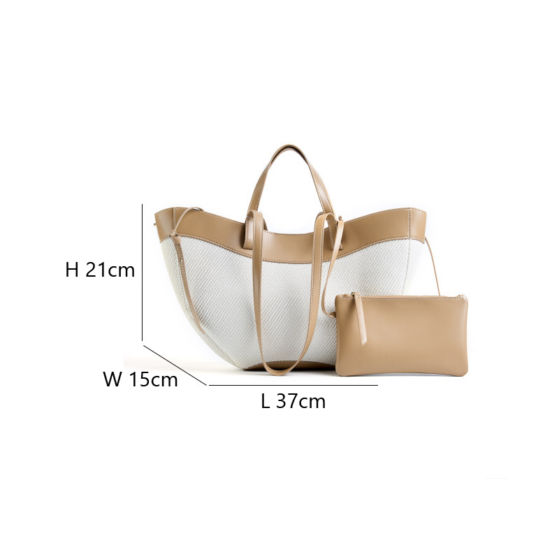 Wing Curve Leather Tote Bag – Size Reference