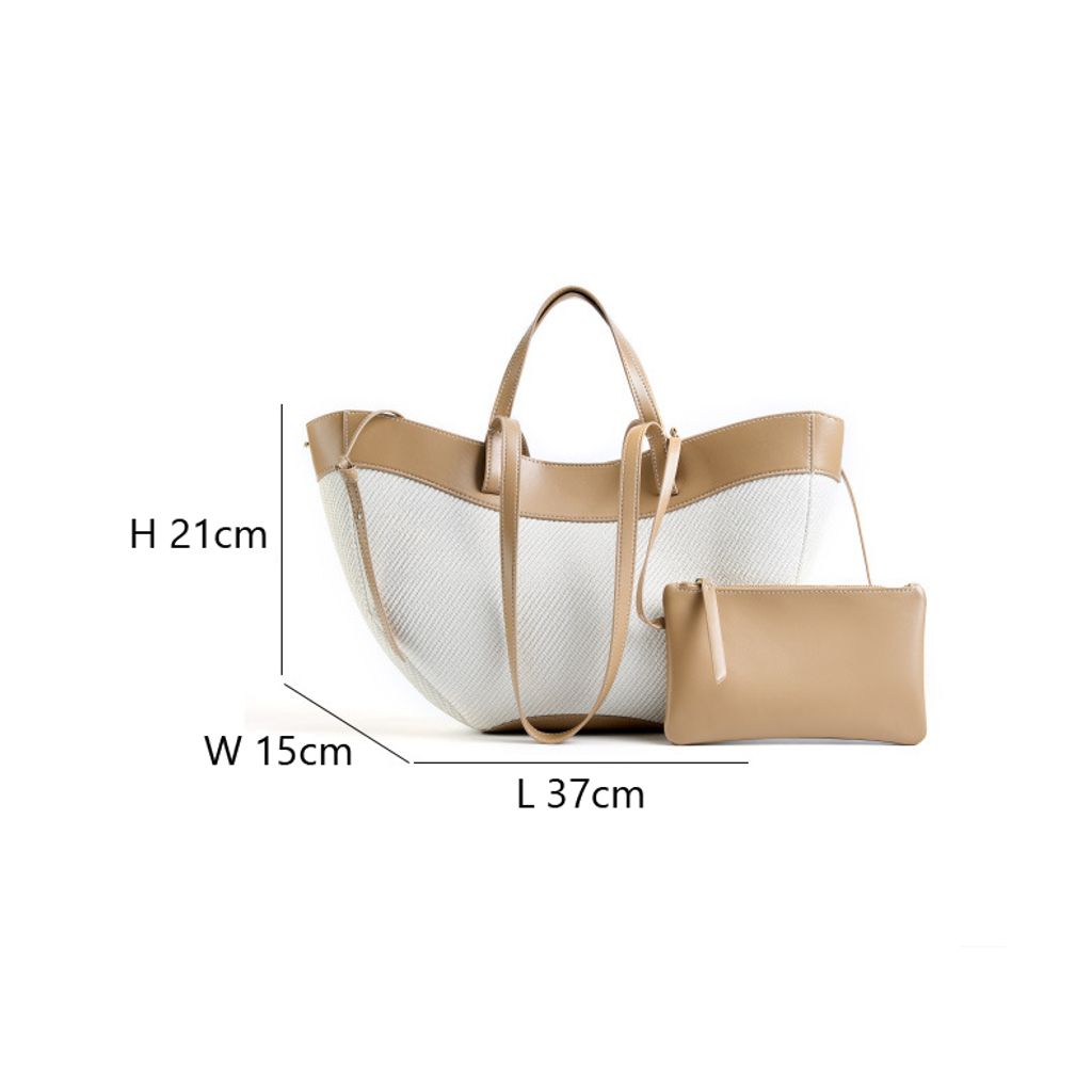 Wing Curve Genuine Leather Tote Bag – Product Dimensions