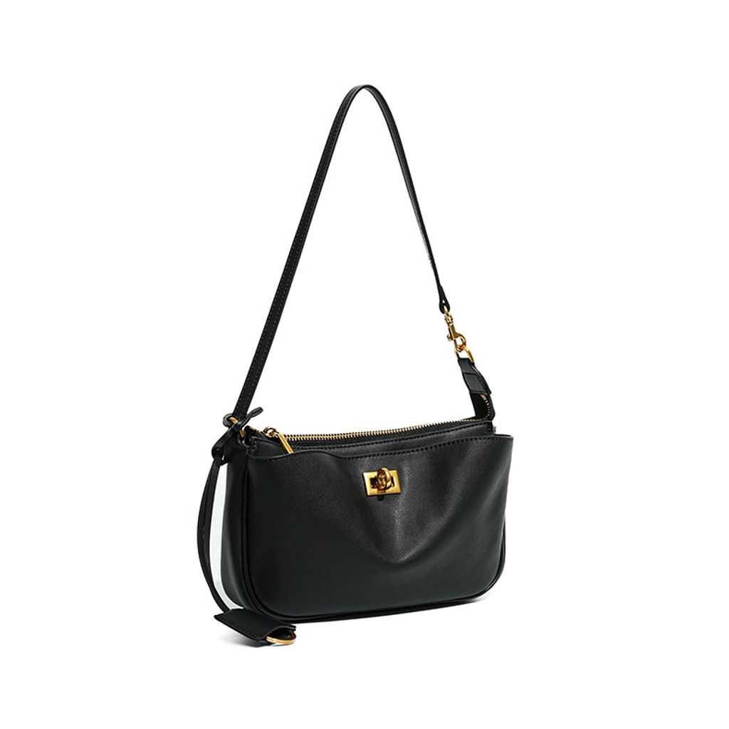 Rodeo Genuine Leather Baguette Bag – Angled View