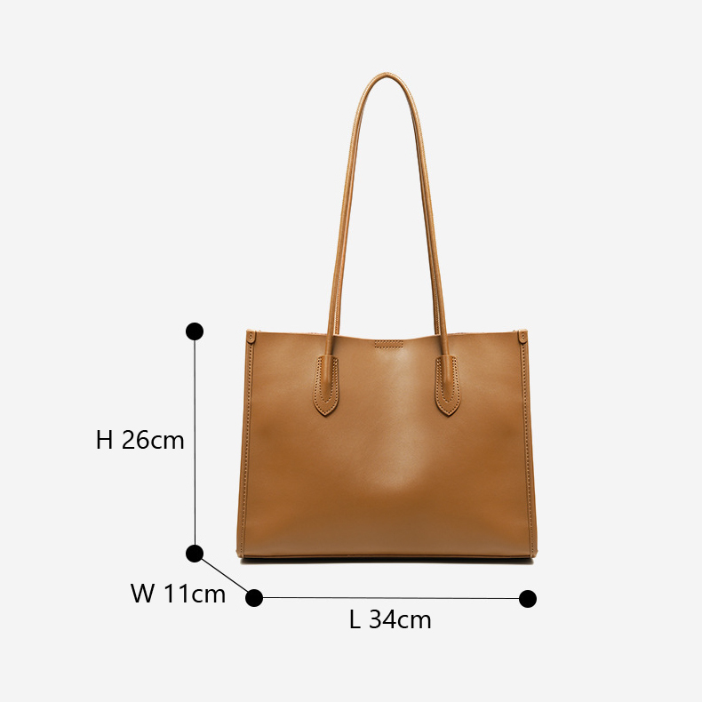 Premium Structured Leather Tote Bag – Size Reference