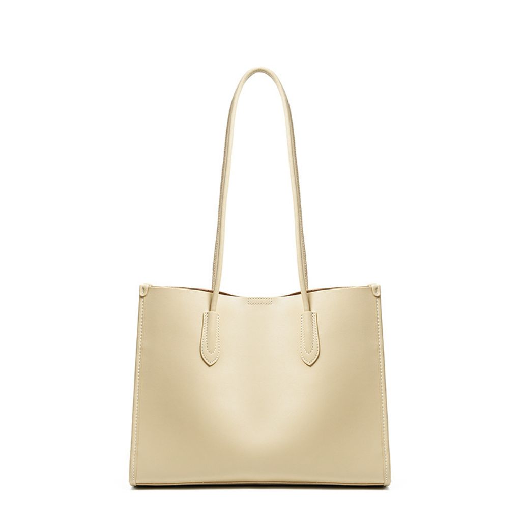 m7Premium Structured Genuine Leather Tote Bag – Ash Gray
