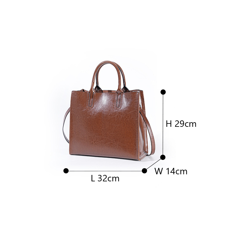 Premium Leather Top Handle Tote Bag – Size Reference