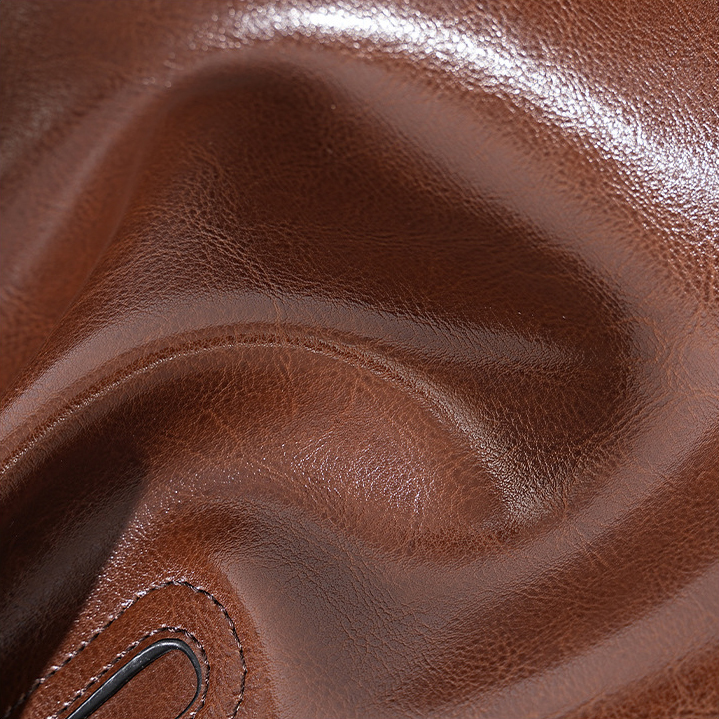Premium Leather Top Handle Tote Bag – Oil-Waxed Cowhide Leather Texture Detail