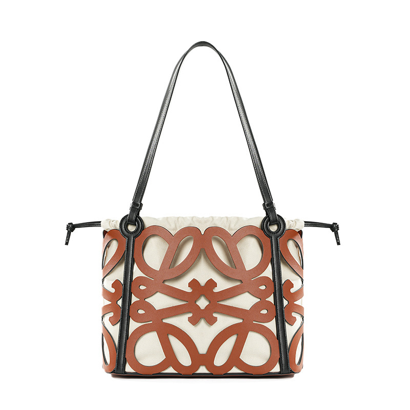 Premium Leather Cut-Out Tote Bag – Front View