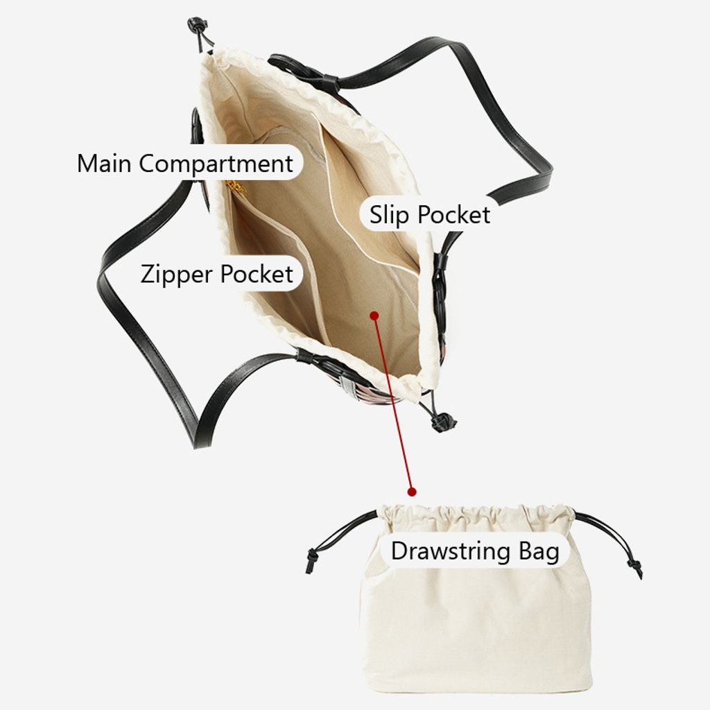Premium Genuine Leather Cut-Out Tote Bag – Compartment Layout