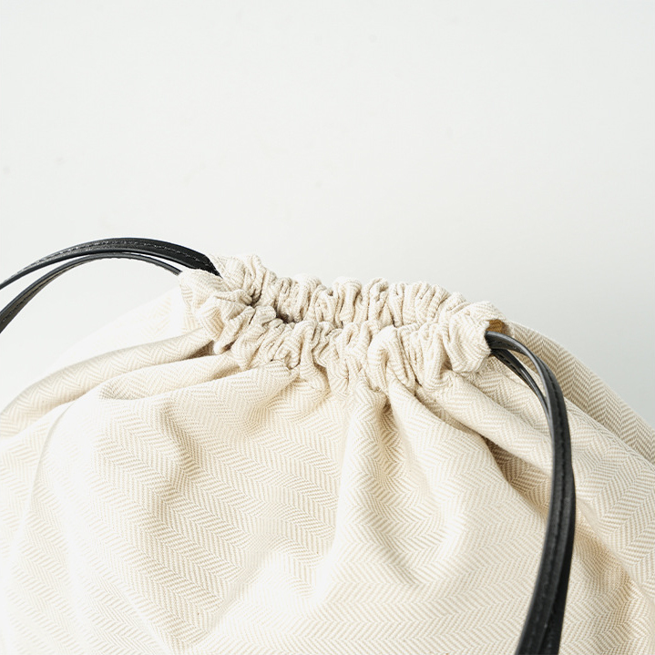 Premium Leather Cut-Out Tote Bag – Drawstring Detail