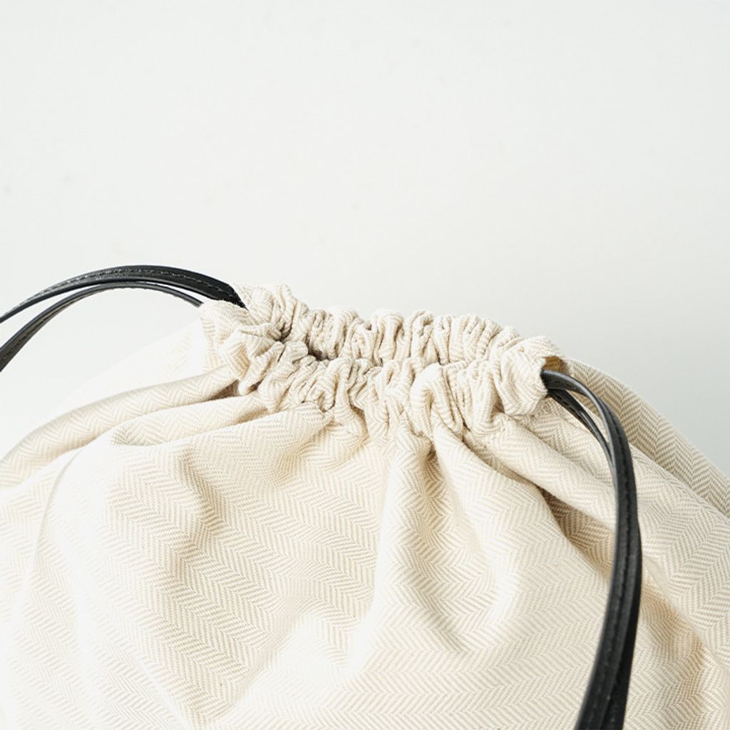 Premium Genuine Leather Cut-Out Tote Bag – Drawstring Detail