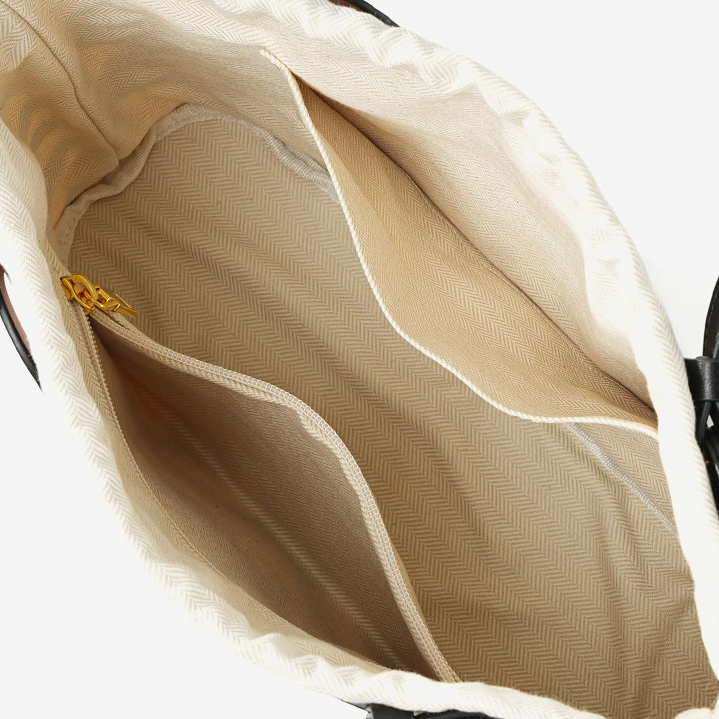 Premium Leather Cut-Out Tote Bag – Interior View