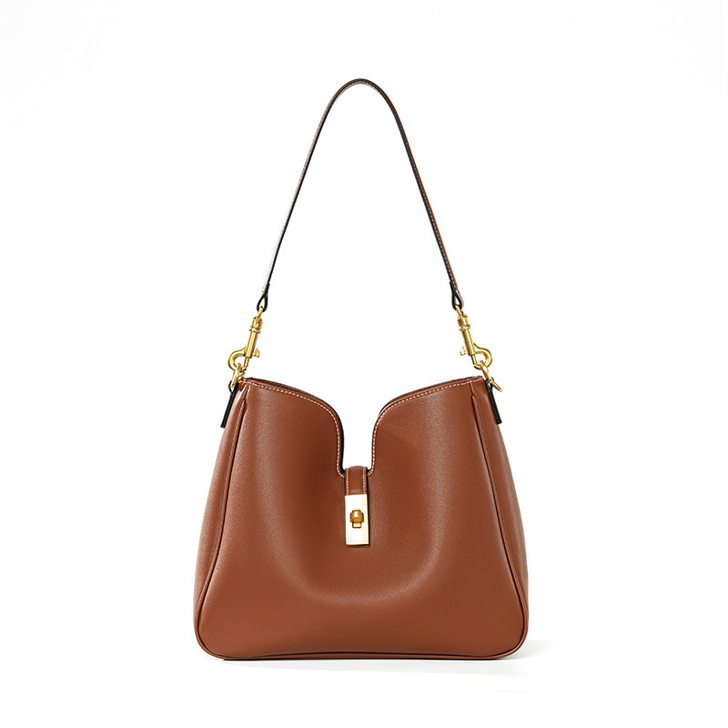 Premium Leather Structured Hobo Bag – Front View