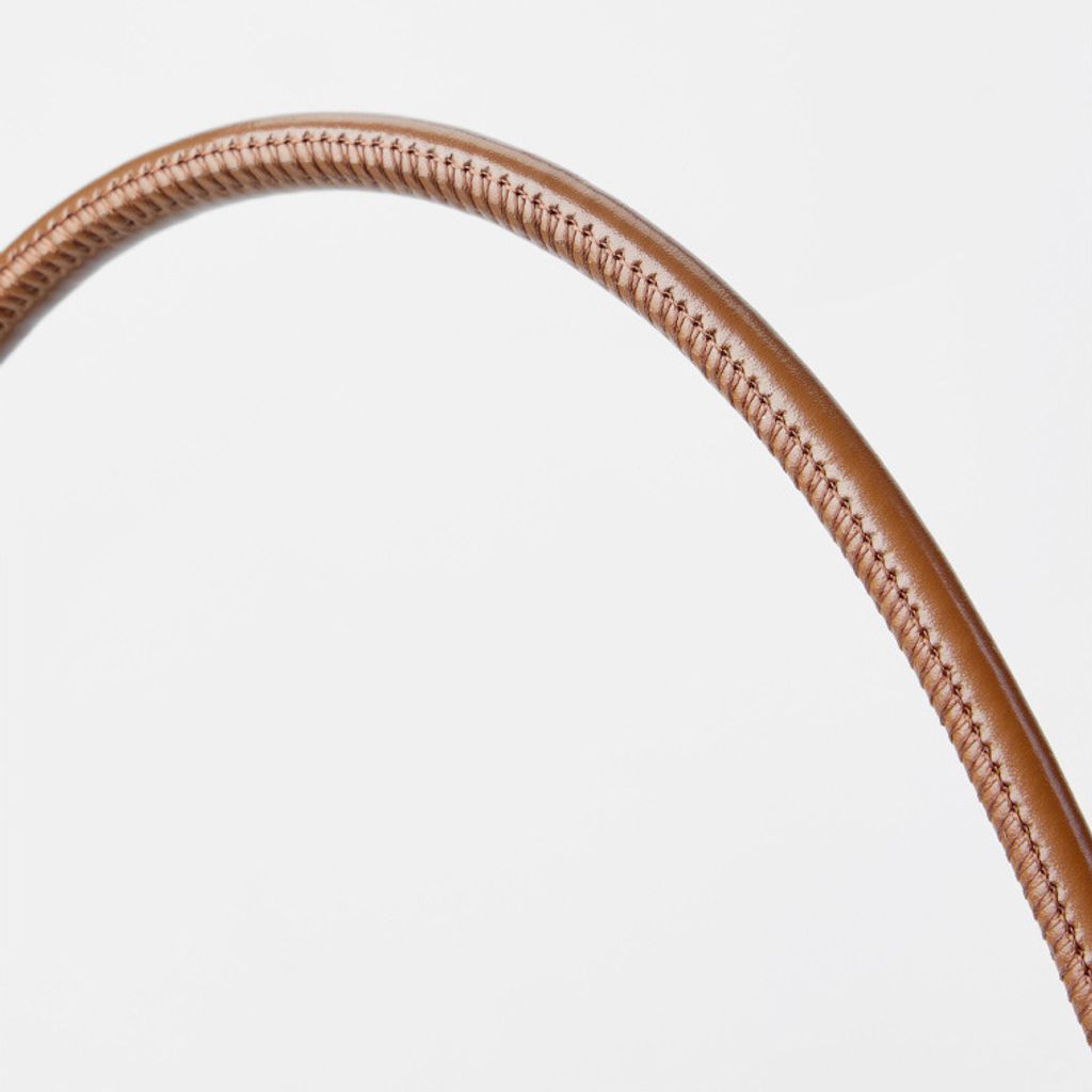 Oil Waxed Leather Minimalist Half Moon Bag – Strap Detail
