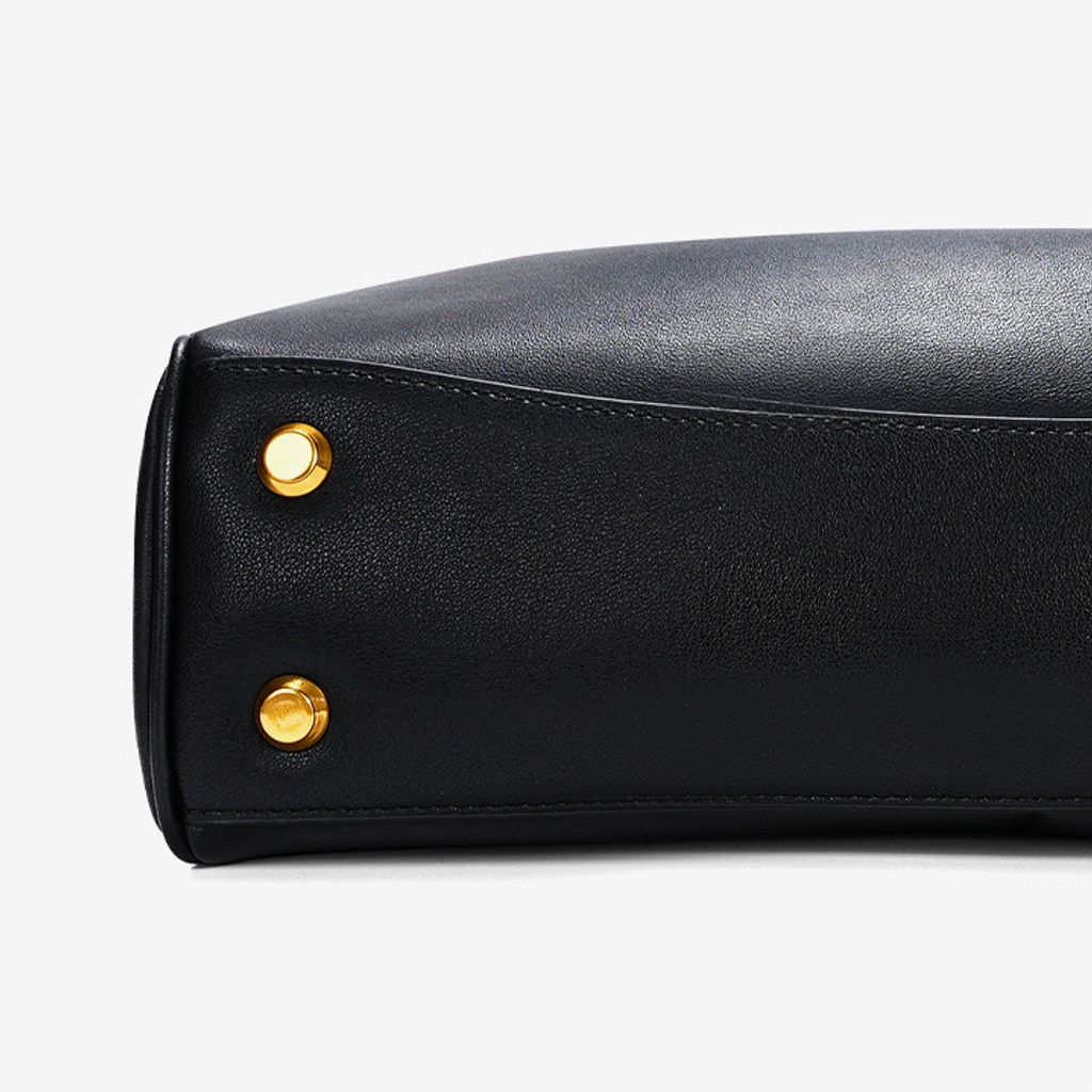 Premium Rodeo Genuine Leather Top Handle Tote Bag – Bottom Detail