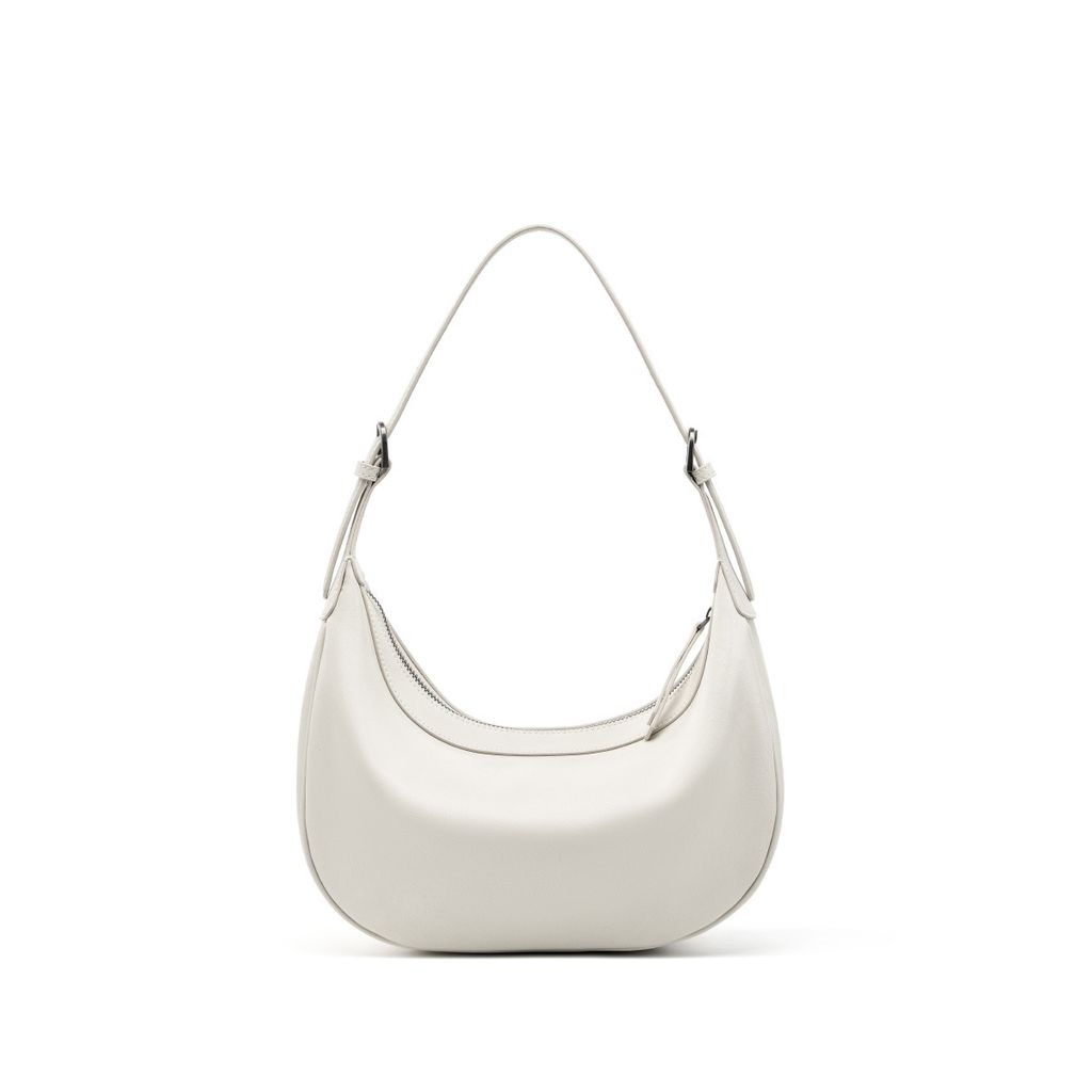 Luna Genuine Leather Hobo Bag – White