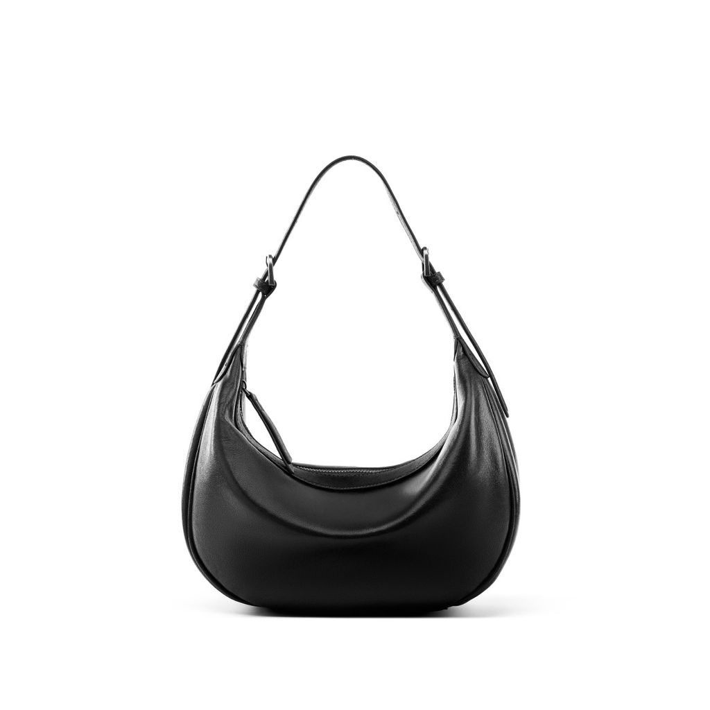 Luna Genuine Leather Hobo Bag – Black