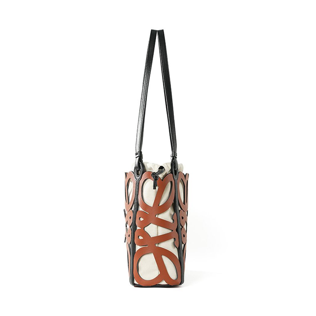 Premium Genuine Leather Cut-Out Tote Bag – Side View