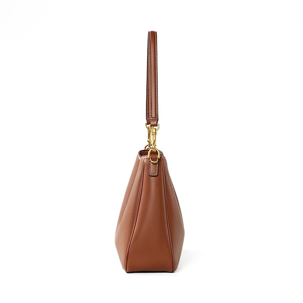 Premium Genuine Leather Structured Hobo Bag – Side View