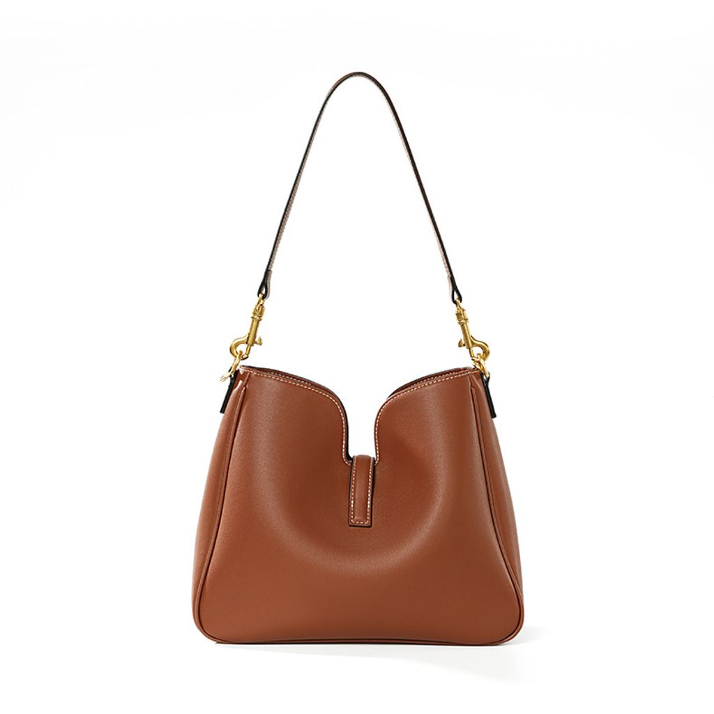 Premium Genuine Leather Structured Hobo Bag – Back View