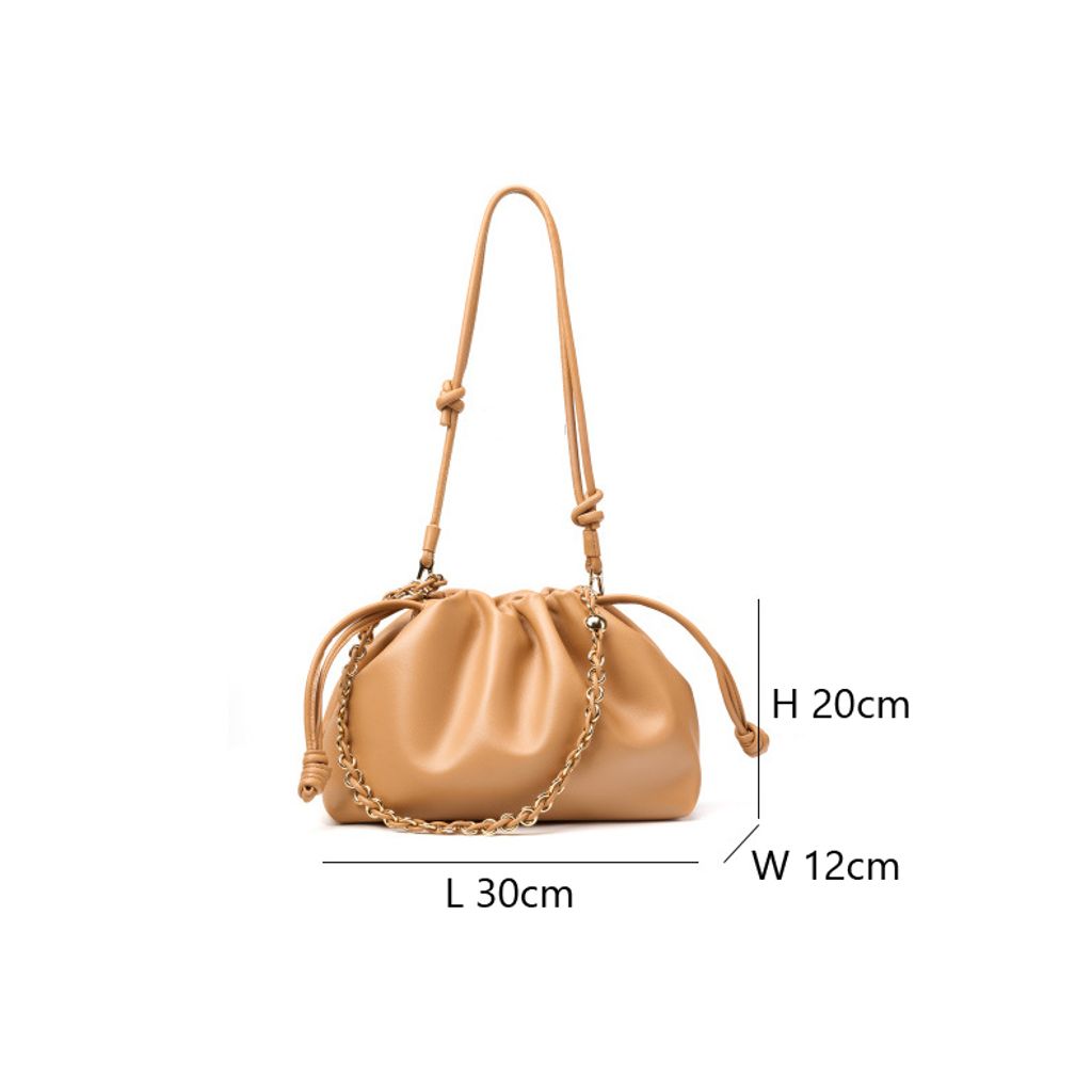 Elegant Genuine Leather Cloud Bag – Product Dimensions