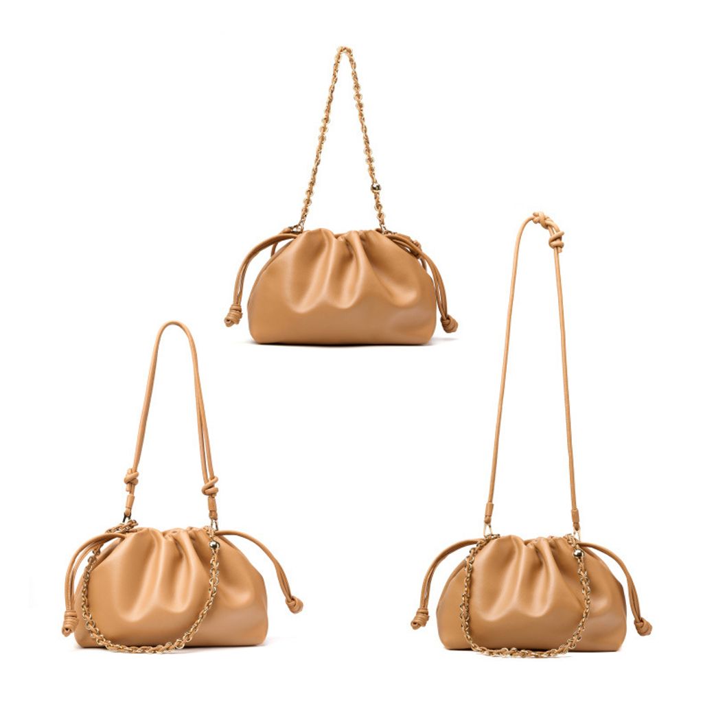 Elegant Genuine Leather Cloud Bag – Three Carry Styles