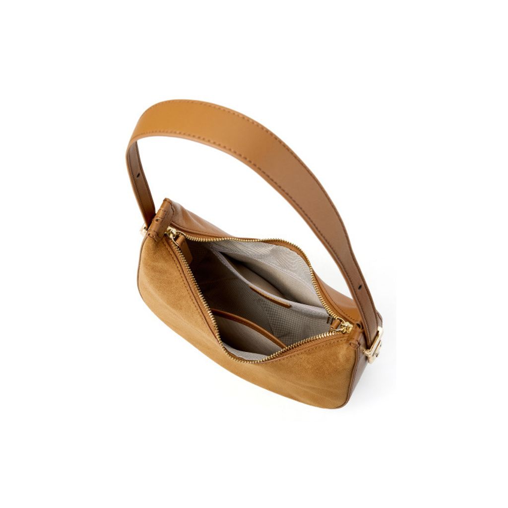 Refined Luna Genuine Leather Half Moon Bag – Interior View