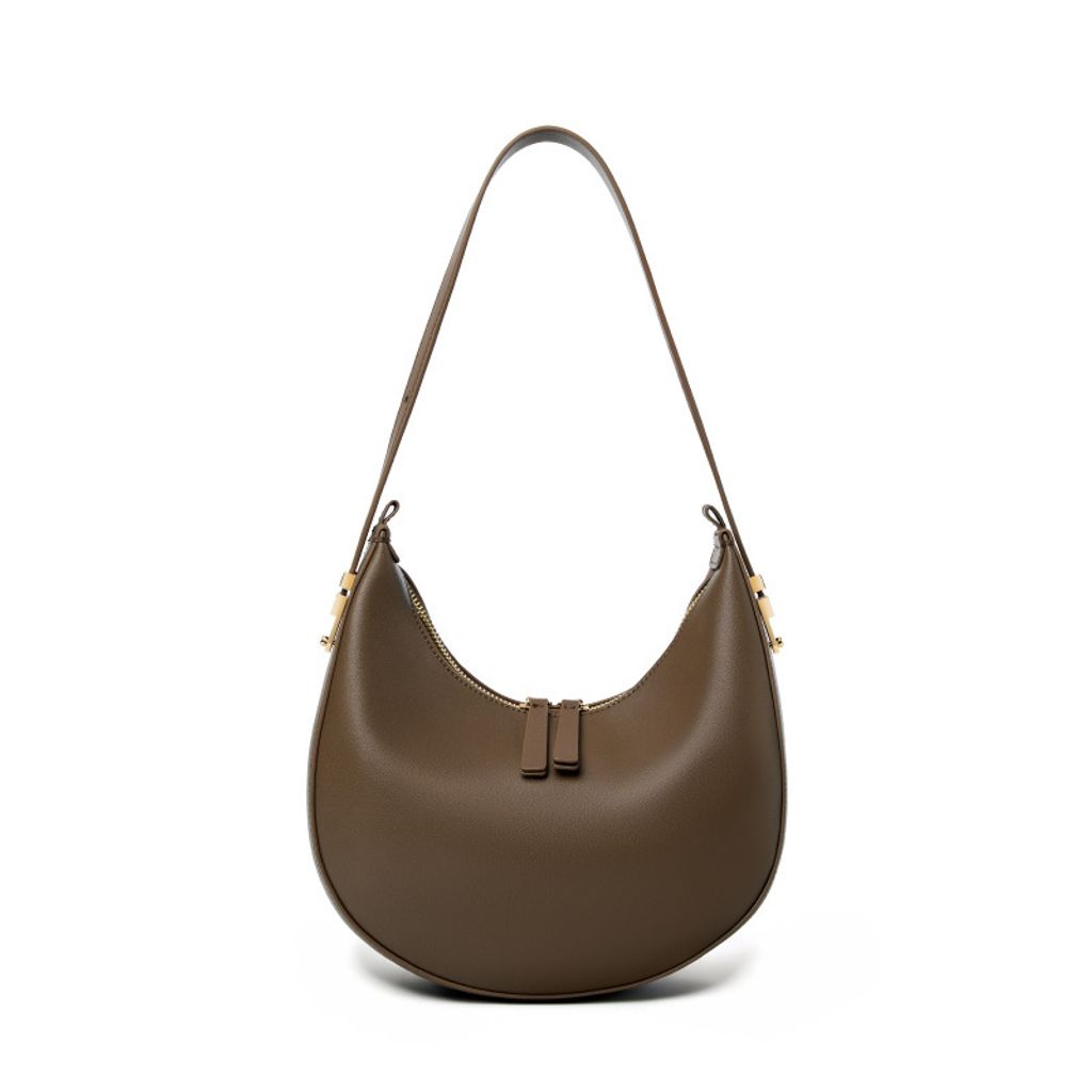 Refined Luna Genuine Leather Half Moon Bag – Tea Brown
