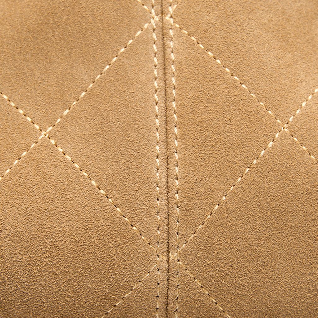 Premium Genuine Leather Two-Tone Chain Bucket Bag – Stitching Detail