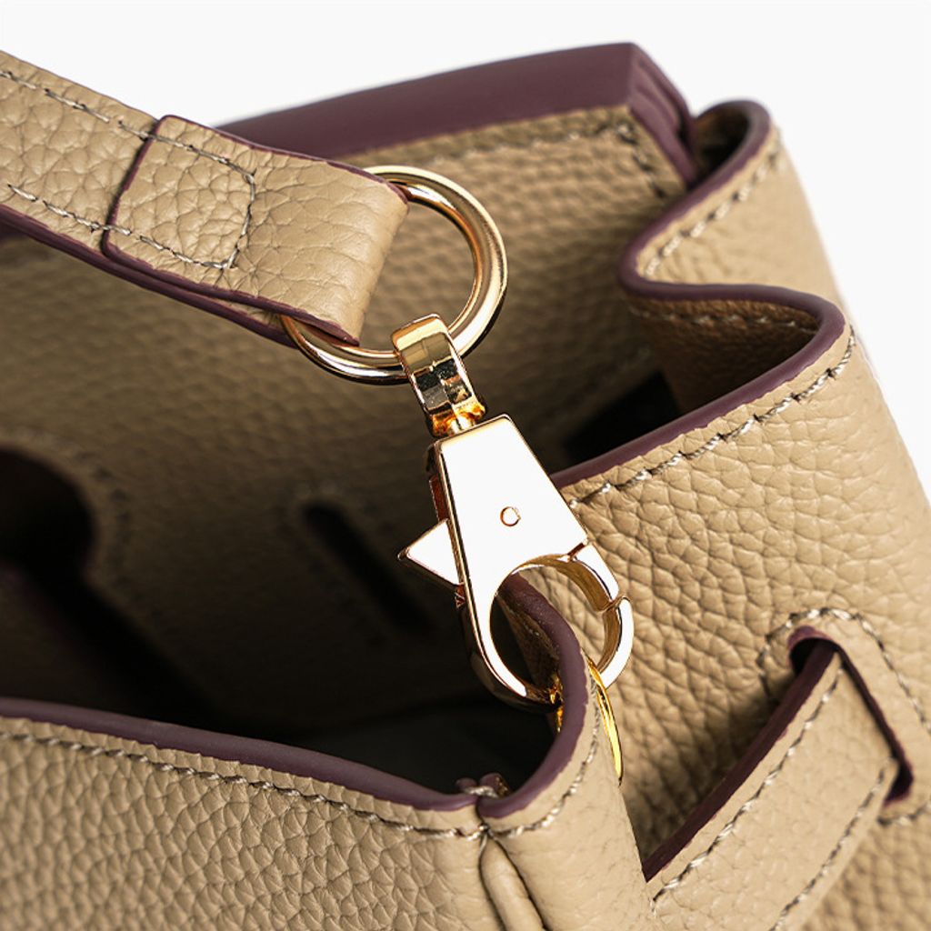 Premium Togo Leather Structured Top Handle Bag – Strap Hardware Detail