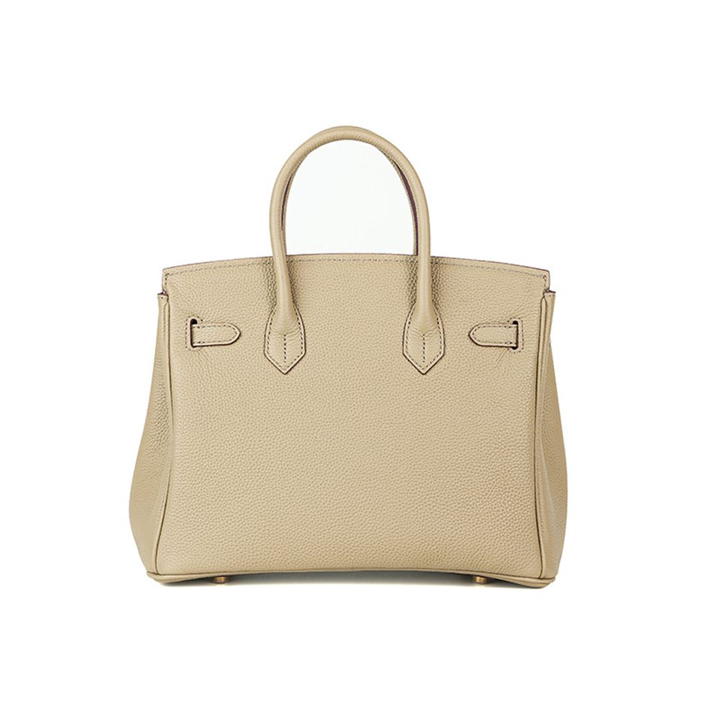 Premium Togo Leather Structured Top Handle Bag – Back View